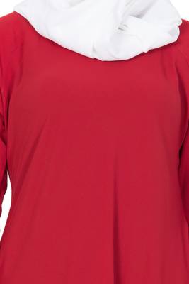 Red Nida Plain Stitched Islamic Abaya 6