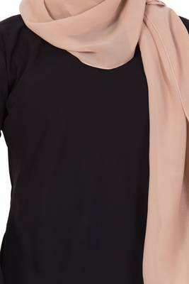 Black kashibo Plain Stitched Islamic Abaya 6