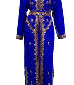 Royal Blue Embroidered Georgette Stitched Islamic Kaftan