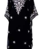 Black Embroidered Georgette Stitched Islamic Kaftan