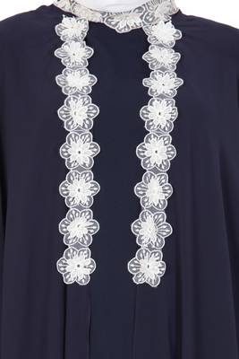 Black kashibo Plain Stitched Islamic Abaya 4