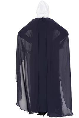 Black kashibo Plain Stitched Islamic Abaya 6