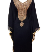 Black Embroidered Georgette Stitched Islamic Farasha