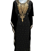 Black Embroidered Georgette Stitched Islamic Farasha