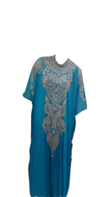 Firozi Embroidered Georgette Stitched Islamic Farasha 1