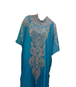 Firozi Embroidered Georgette Stitched Islamic Farasha