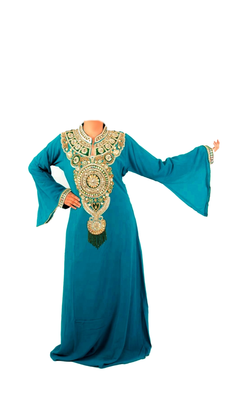 Firozi Embroidered Georgette Stitched Islamic Farasha 1