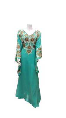 Firozi Embroidered Georgette Stitched Islamic Farasha 1