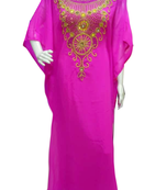 Pink Embroidered Georgette Stitched Islamic Farasha