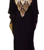 Black Embroidered Georgette Stitched Islamic Farasha