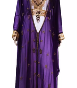 Purple And White Embroidered Georgette Stitched Islamic Kaftan