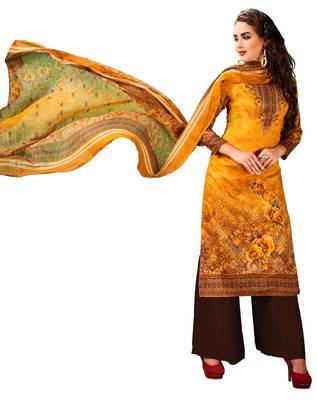 Multicolor Embroidered Cotton Salwar With Dupatta 1