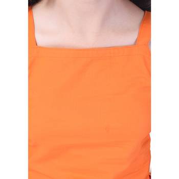 Orange Cotton Printed Set of Skirt and Top for Girls 5