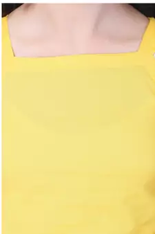 Yellow Cotton Printed Set of Skirt and Top for Girls