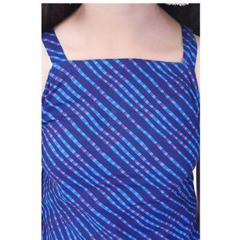 Blue Cotton Printed Set of Skirt and Top for Girls 5