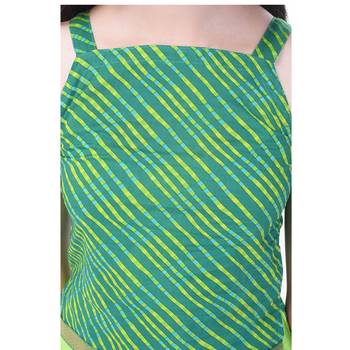 Green Cotton Printed Set of Skirt and Top for Girls 5