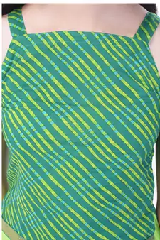 Green Cotton Printed Set of Skirt and Top for Girls