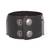 men genuine black leather bullet wrist band strand bracelet