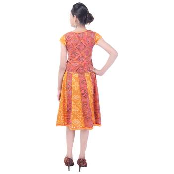Multicolor Cotton Printed Set of Skirt and Top for Girls 2