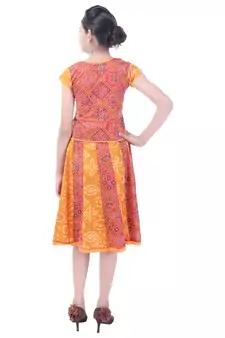 Multicolor Cotton Printed Set of Skirt and Top for Girls