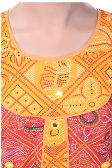 Multicolor Cotton Printed Set of Skirt and Top for Girls