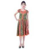 Multicolor Cotton Printed Set of Skirt and Top for Girls