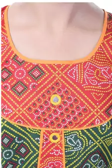 Multicolor Cotton Printed Set of Skirt and Top for Girls
