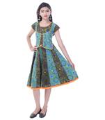 Multicolor Cotton Printed Set of Skirt and Top for Girls