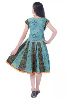 Multicolor Cotton Printed Set of Skirt and Top for Girls