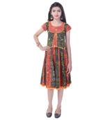 Multicolor Cotton Printed Set of Skirt and Top for Girls