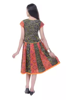 Multicolor Cotton Printed Set of Skirt and Top for Girls