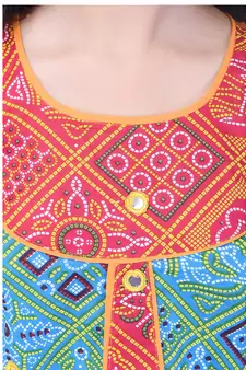 Multicolor Cotton Printed Set of Skirt and Top for Girls