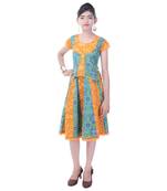 Multicolor Cotton Printed Set of Skirt and Top for Girls