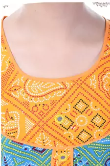Multicolor Cotton Printed Set of Skirt and Top for Girls