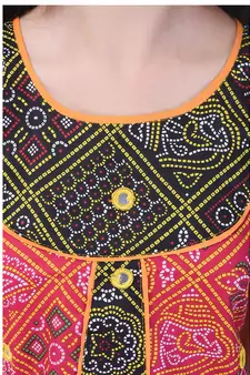 Multicolor Cotton Printed Set of Skirt and Top for Girls