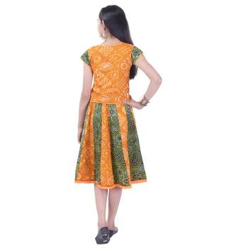Multicolor Cotton Printed Set of Skirt and Top for Girls 2
