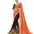 Brown embroidered georgette saree with blouse