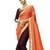 Brown embroidered georgette saree with blouse