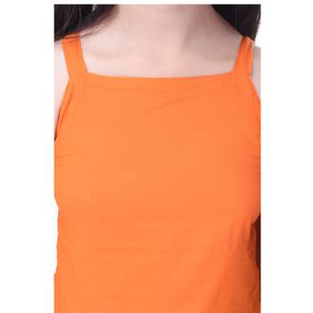 Orange Cotton Printed Set of Skirt and Top for Girls 5