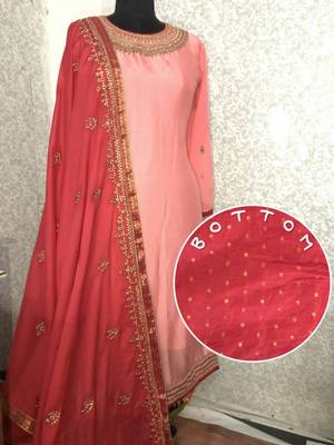 Peach embroidered satin salwar 2