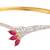 american diamond  red leaf marquis openable kada bangle bracelet