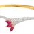 american diamond  red leaf marquis openable kada bangle bracelet