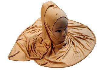 Cream Color Beads And Tassel Work Hosiery Cotton Women'S Headscarf 1