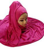 Magenta Color Beads And Tassel Work Hosiery Cotton Women'S Headscarf