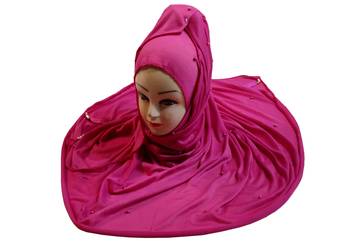 Magenta Color Beads And Tassel Work Hosiery Cotton Women'S Headscarf 4