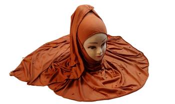 Mustard Color Beads And Tassel Work Hosiery Cotton Women'S Headscarf 2