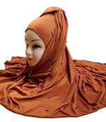 Mustard Color Beads And Tassel Work Hosiery Cotton Women'S Headscarf