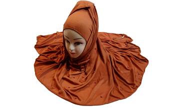 Mustard Color Beads And Tassel Work Hosiery Cotton Women'S Headscarf 5