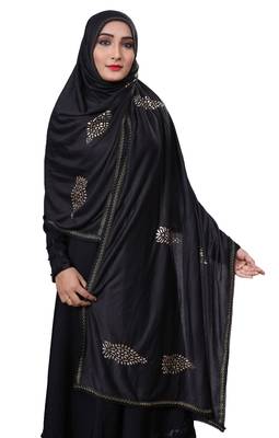 Black Color Hosiery Cotton Women'S Headscarf 1