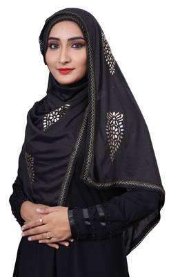 Black Color Hosiery Cotton Women'S Headscarf 2